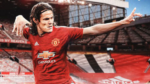 Cavani mở tài khoản cho Man United trong trận đại thắng Everton